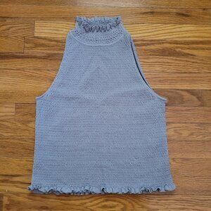 ZARA | High Neck Ruffle Stretch Tank Top | Sz. L